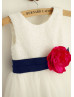 Ivory Sequin Tulle Sparkly Flower Girl Dress